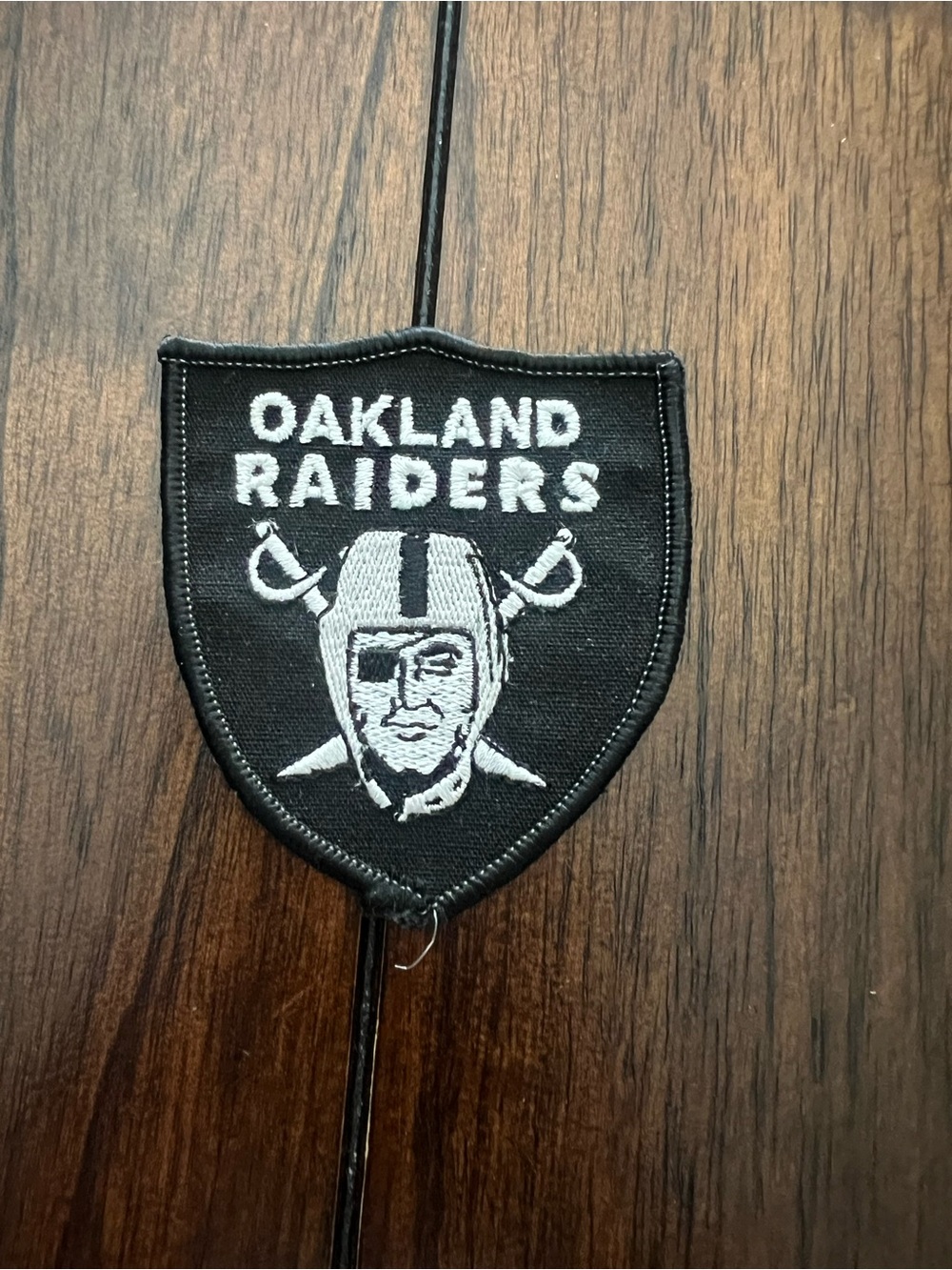 Rare Black Shield Oakland Raiders 3-Time Champions 4" Patch Vintage 90s NOS